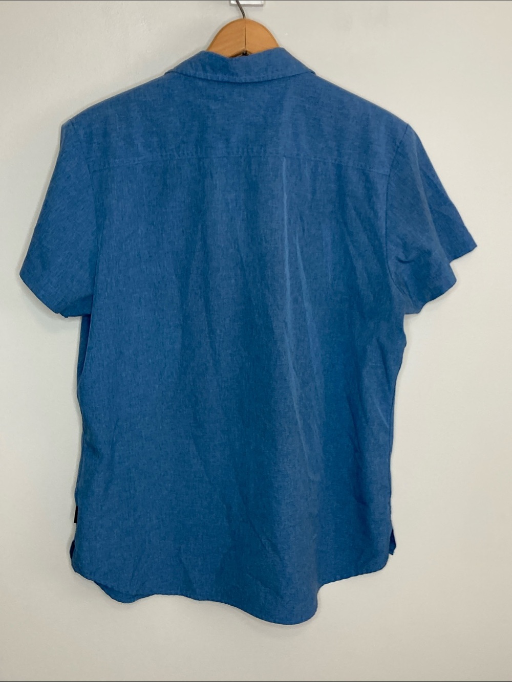 Kenneth Cole Blue Slim Fit Short Sleeve Casual Button-Down Shirt, Size Medium - Picture 7 of 9